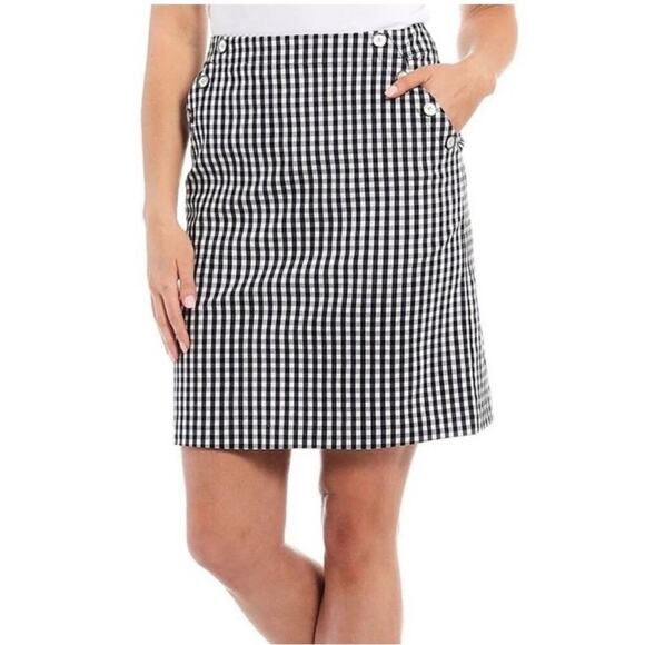 J. McLaughlin Gingham Skirt Size 4 - Picture 1 of 4